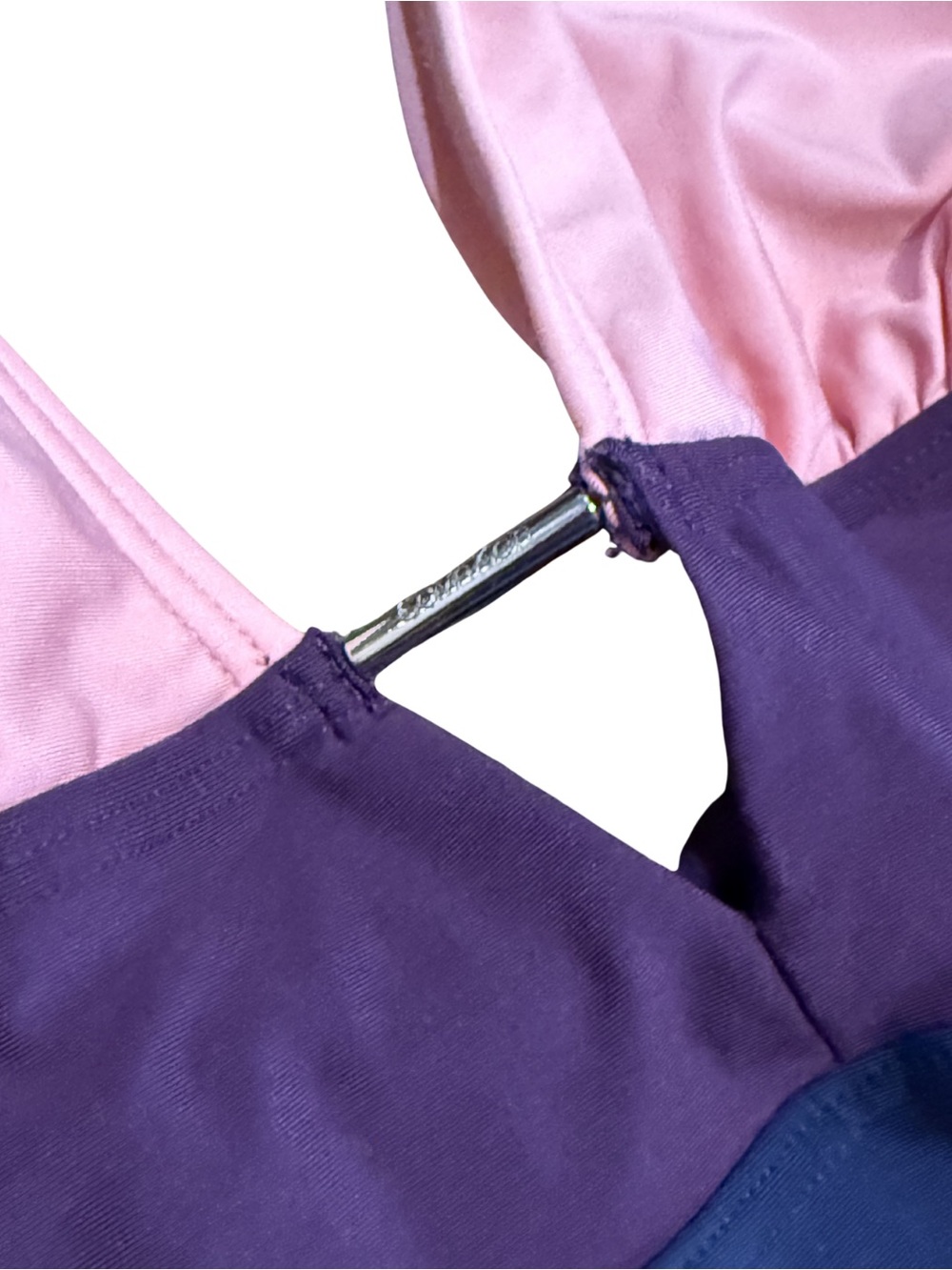 Calvin Klein Swimwear One Piece Swimsuit Size 10 Pink Purple Navy Colorblock - Picture 3 of 7